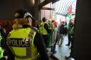 Pro Palestine protestors at Rutherglen Town Hall. Pic: Colin Mearns,