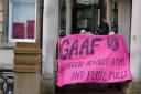 Protesters have staged a demonstration at Glasgow University