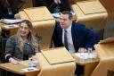 Scottish Conservative leader Douglas Ross and his deputy Meghan Gallacher at FMQs after First Minister Humza Yousaf terminated the Bute House agreement with immediate effect