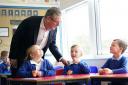 Keir Starmer speaks to pupils at Whale Hill Primary School  in Eston
