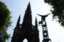 Japanese contemporary circus troupe, Cirquework, at the Scots Monument, Edinburgh