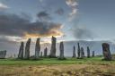 Calanais standing stones on the Isle of Lewis in Scotland