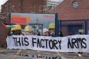 Protesters outside BAE systems in Glasgow