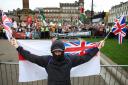 Supporters of a 'pro-UK' rally endorsed by Tommy Robinson gathered in George Square on Saturday