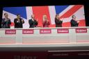 Labour Party Chair, Ellie Reeves (third right) and sister of Rachel Reeves, joins Prime Minister Sir Keir Starmer and Deputy Prime Minister Angela Rayner to applaud the Chancellor of the Exchequer