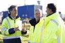 Keir Starmer (centre), Scottish Labour leader Anas Sarwar (right) and Ed Miliband, Shadow Energy Security and Net Zero Secretary (left), during a visit to St Fergus Gas