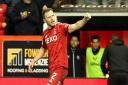 Aberdeen's Nicky Devlin celebrates scoring their side's first goal of the game during the William Hill Premiership match at Pittodrie Stadium, Aberdeen. Picture date: Wednesday October 30, 2024. PA Photo. See PA story SOCCER Aberdeen. Photo credit should