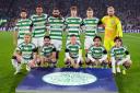 The Celtic team before their Champions League game against RB Leipzig at Parkhead last night