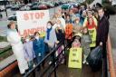 Irvine residents launched a protest over plans for a landfill site at Shewalton in 2004. See below