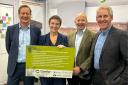 Stuart (left) with Mary Creagh and David Robertson, Director of Investment & Business Development at Scottish Woodlands (2nd right)  and David Leslie, Joint Managing Director, James Jones & Sons (right) taken at Labour conference in Liverpool