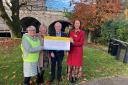 Eamon and his wife, Philomena, handed over the cheque to group chairperson Geraldine Corrigan and volunteer Hazel Stinson