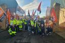 Staff staged a protest outside the Dalmarnock base in Glasgow’s East End