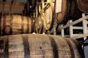 Stock image of whisky barrels