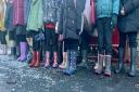 Pupils at Edenside Primary school in Kelso from nursery through to P7 wore wellies to school to support farmers -  credit Laura Weir