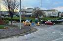 An air ambulance has landed near Carnegie Primary School and police have closed a section of Pittsburgh Road in Dunfermline.