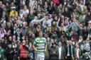 Arne Engels at Celtic Park during Celtic and Hearts' last run-out