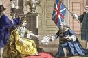 James Douglas, the 2nd Duke of Queensberry and 1st Duke of Dover presenting the Act of Union to Queen Anne in 1707
