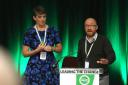 Maggie Chapman with Scottish Greens co-leader Patrick Harvie