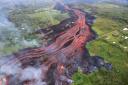 Lava flows from fissures near Pahoa, Hawaii. Kilauea volcano began erupting more than two weeks ago and has burned dozens of homes