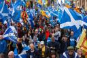 All Under One Banner march for independence in Glasgow.  Photograph by Colin Mearns.