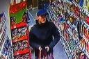 A man police want to speak to following a theft from the Spar shop in Huntington