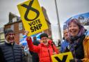 Supporters during a election campaign event on November 16, 2019 in Arbroath, Scotland