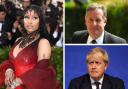 Nicki Minaj sparked a row with Piers Morgan, top right, and UK Prime Minister Boris Johnson