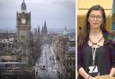 Green MSP Ariane Burgess, and a general view of Edinburgh, where short-term lets have been cited as a particular issue