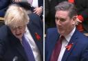 Boris Johnson and Keir Starmer were both seen wearing the red ribbons at PMQs