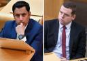 Anas Sarwar, left, and Douglas Ross will line up to attack the First Minister but fall silent as the Prime Minister announces the same rules a week later