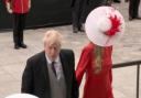 Boris and Carrie Johnson were booed as they came up the steps of the Cathedral