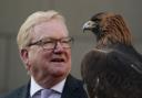 Jackson Carlaw with 15-year-old golden eagle Stanley