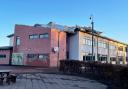 The damaged roof of Burnside Primary School in Carnoustie as a result of Storm Otto