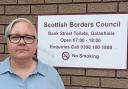 SNP councillor Fay Sinclair outsdie Bank Street toilets in Galashiels which are set to close among a number of others