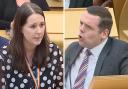 Douglas Ross heckled SNP minister Emma Roddick as he was told to reflect on his comments attacking a Pride month event