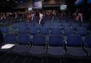 Empty seats in the auditorium during the Conservative Party conference