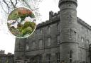 A grade-B listed monument at Taymouth Castle has been smashed (inset)