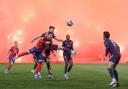 Flares were set off in the stands as Dundee and Rangers played at Dens Park on Wednesday night