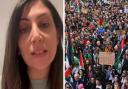 Nadia El-Nakla delivered an emotional message to pro-Palestinian demonstrators on Armistice Day