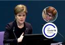 Nicola Sturgeon giving evidence to the UK Covid Inquiry, the inquiry's profile image on Twitter/X, and the profile image of the only account it follows