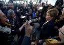 Nicola Sturgeon speaking to the media at the SNP's most recent annual conference
