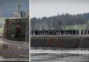 Images of a Vanguard-class submarine returning to Faslane after more than six months on patrol