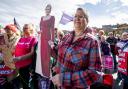 Protestors take part in the Let Women Speak rally following the Hate Crime and Public Order (Scotland) Act coming into force