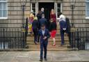 First Minister Humza Yousaf outside Bute House as his Cabinet enters