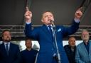 Robert Fico pictured during an anti-Covid lockdown rally in Kosice, Slovakia