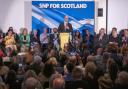 First Minister John Swinney speaks at the SNP's second General Election campaign launch of the year