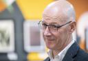 John Swinney pictured at a campaign event in Livingston, West Lothian yesterday