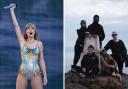 Left: Taylor Swift performing at Murrayfield (image: PA). Right: Some of her backing dancers enjoyed a trip up North Berwick Law on Monday (image: Instagram @janravnik)