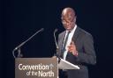 Clive Myrie speaks at a convention in Hull