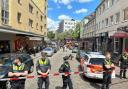 Police cordon off an area near the Reeperbahn in Hamburg